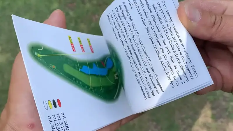read a golf yardage book