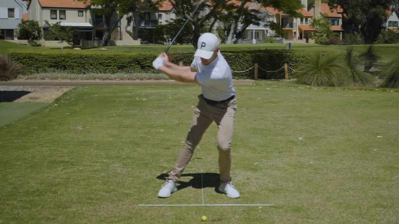 front foot stay down during the back swing